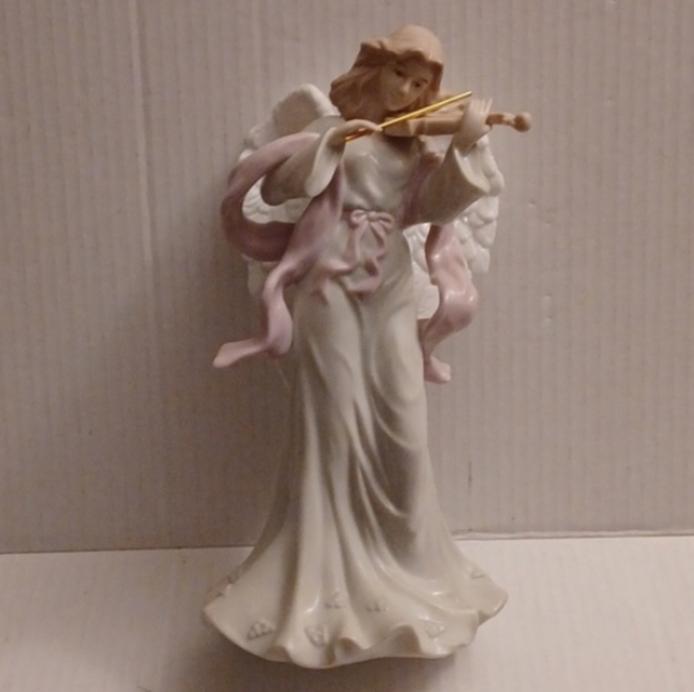 4/$60 Pink & Green Violin Angel Figurine - "Harmony"